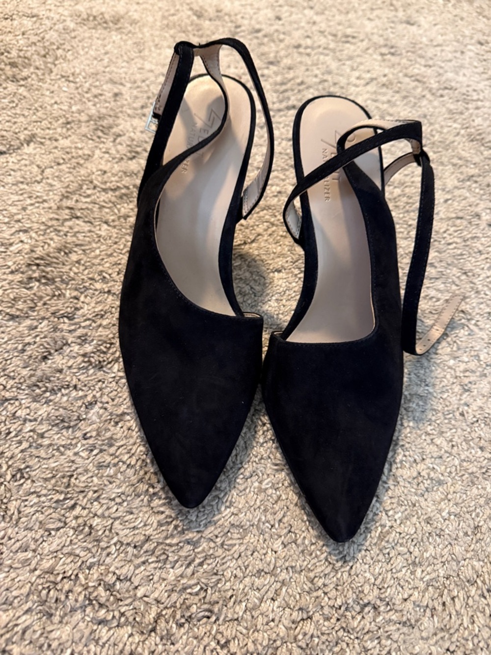 NEVER WORN 27 Edit Pointed Toe Slingback Heels in Black - Women Shoes